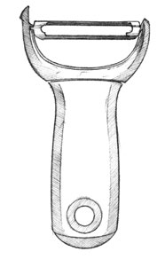 Harp-style peeler